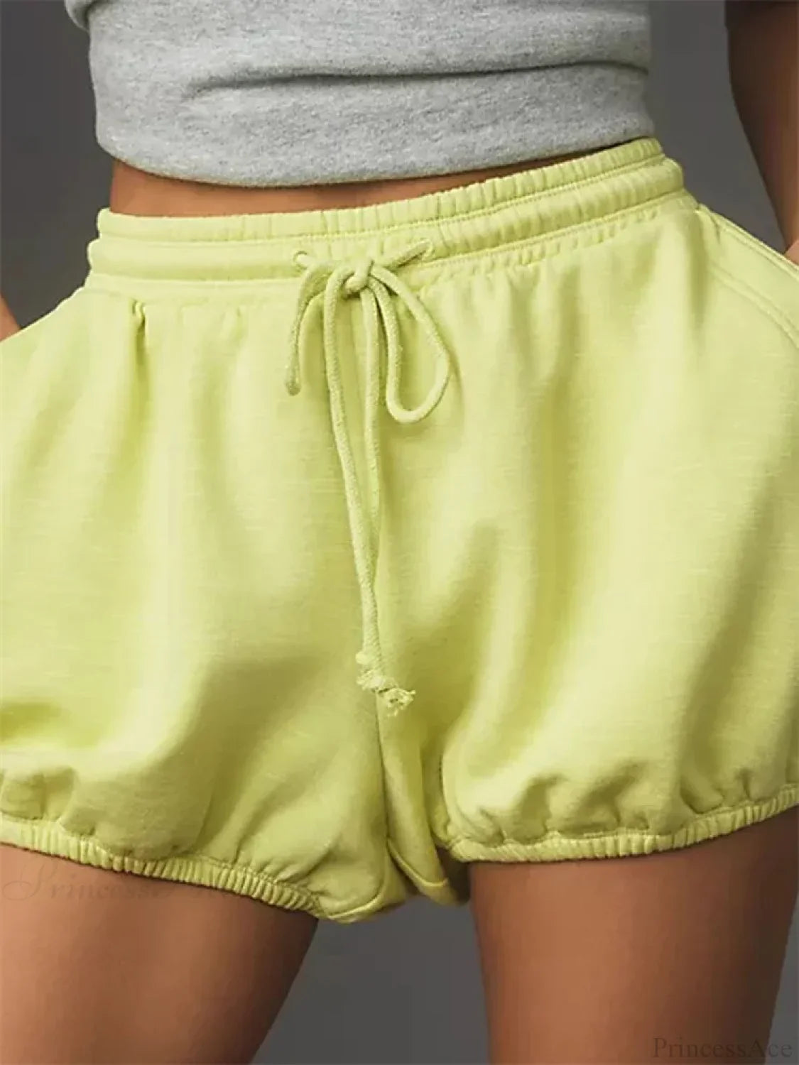 Drawstring Mid Waist Loose Short