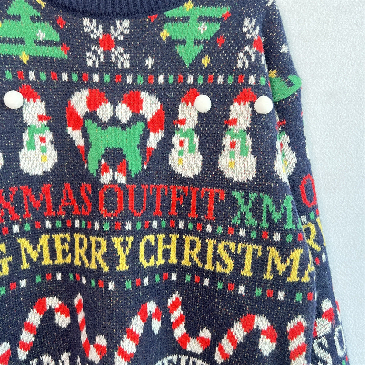 Catarina | Christmas pattern crew neck long sleeve sweater