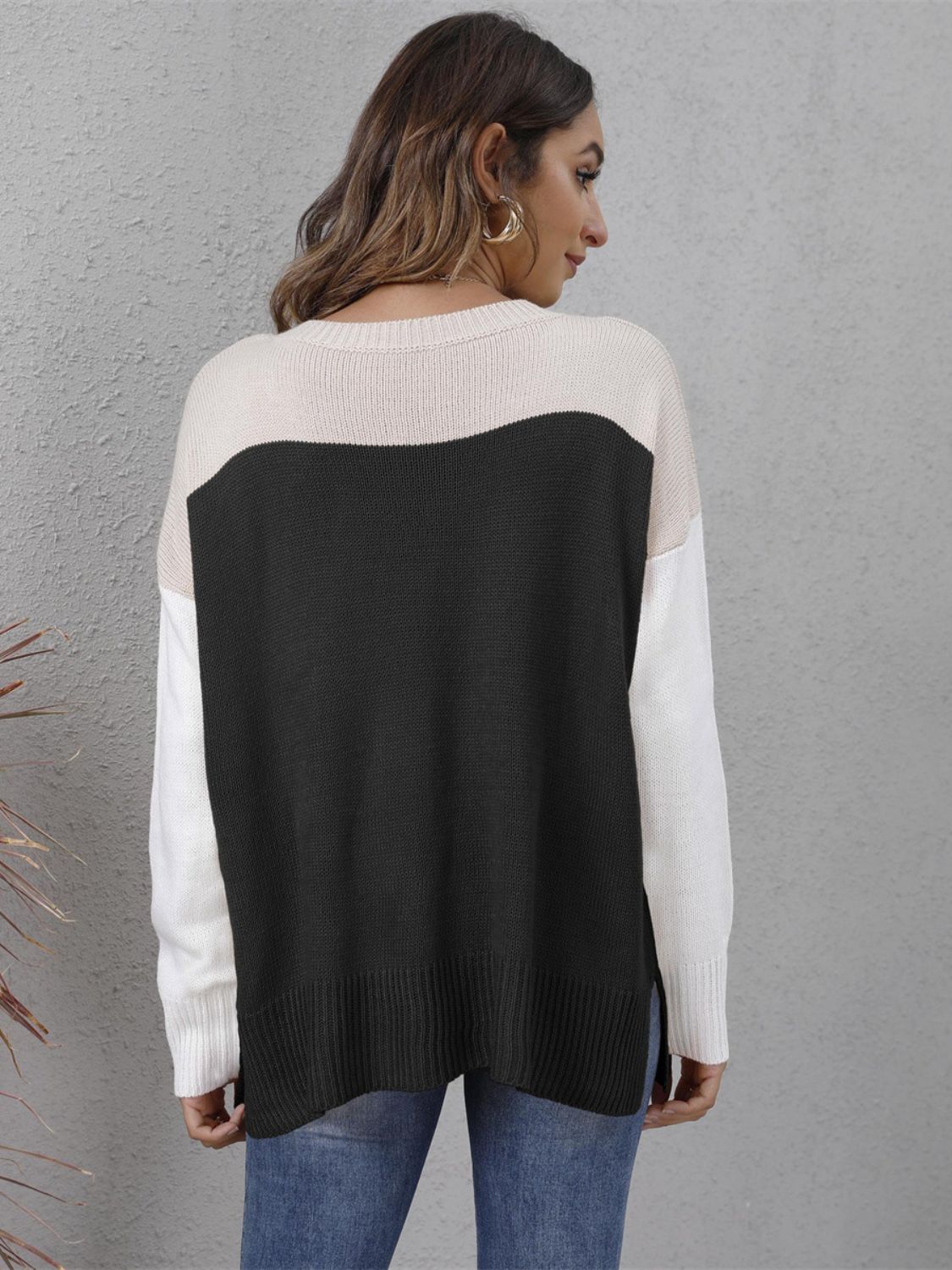 Luna | Color block crew neck sweater