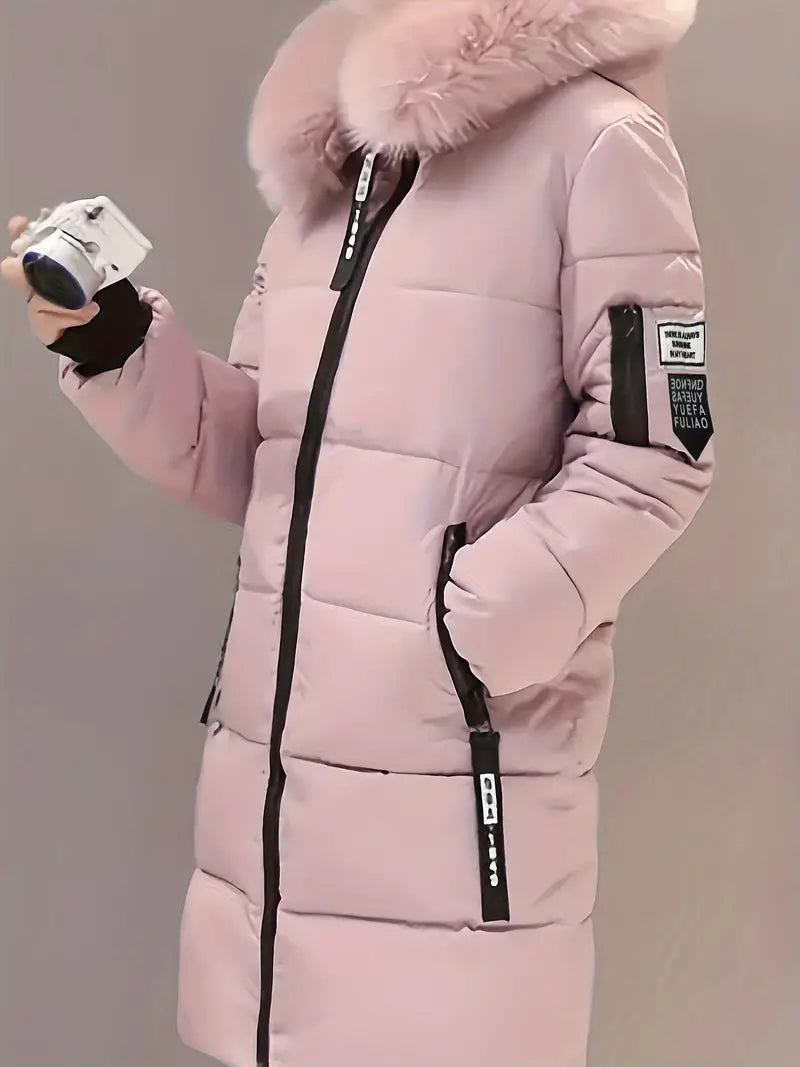 Gerd | Pink coat with hood and zip