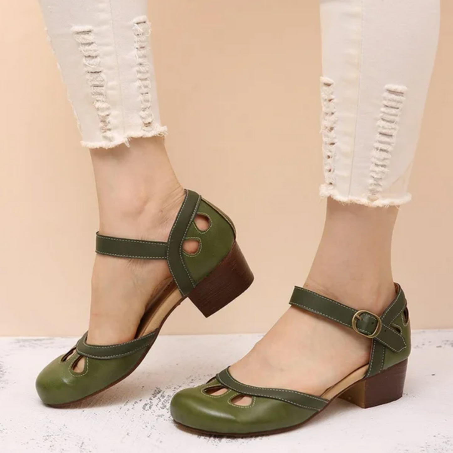 Casey | Orthopedic Ankle Strap Heels