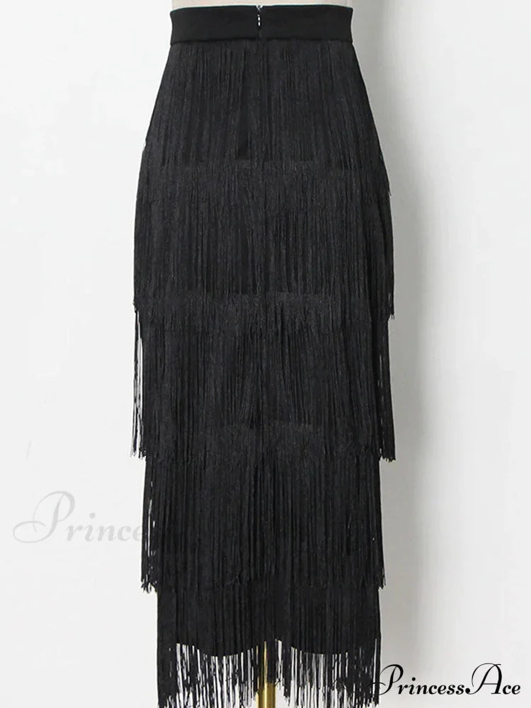 High Waisted Graceful Clashing Star Skirt