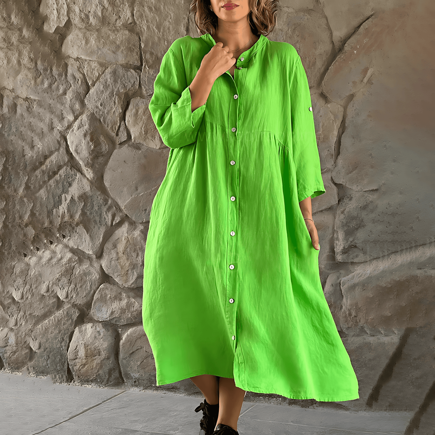 Noelia® | Plus Size Summer Dress Casual Button-Down