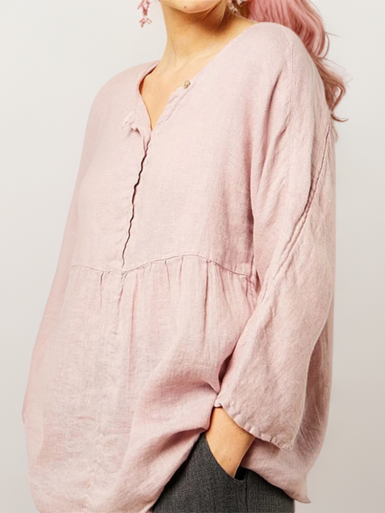 Naia® | Comfortable Tunic With Button Placket In A-Line