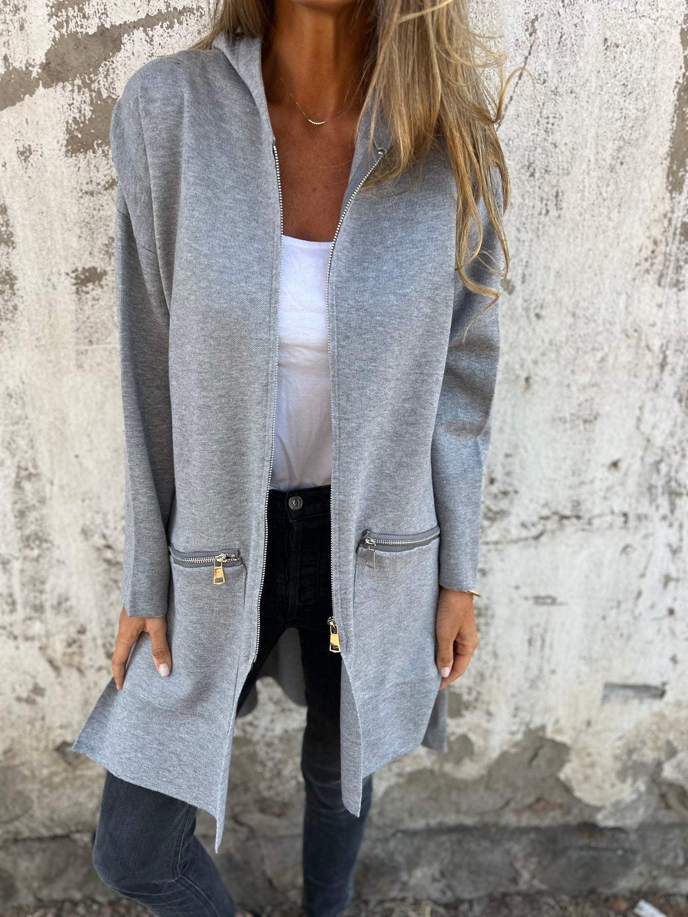 Lucía | Long women's jacket. zipper