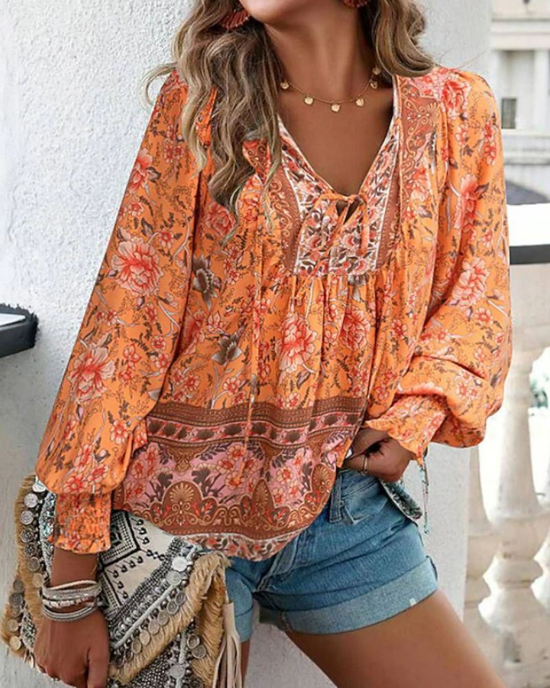 Aspasia® | Floral Long Sleeve Blouse For Summer