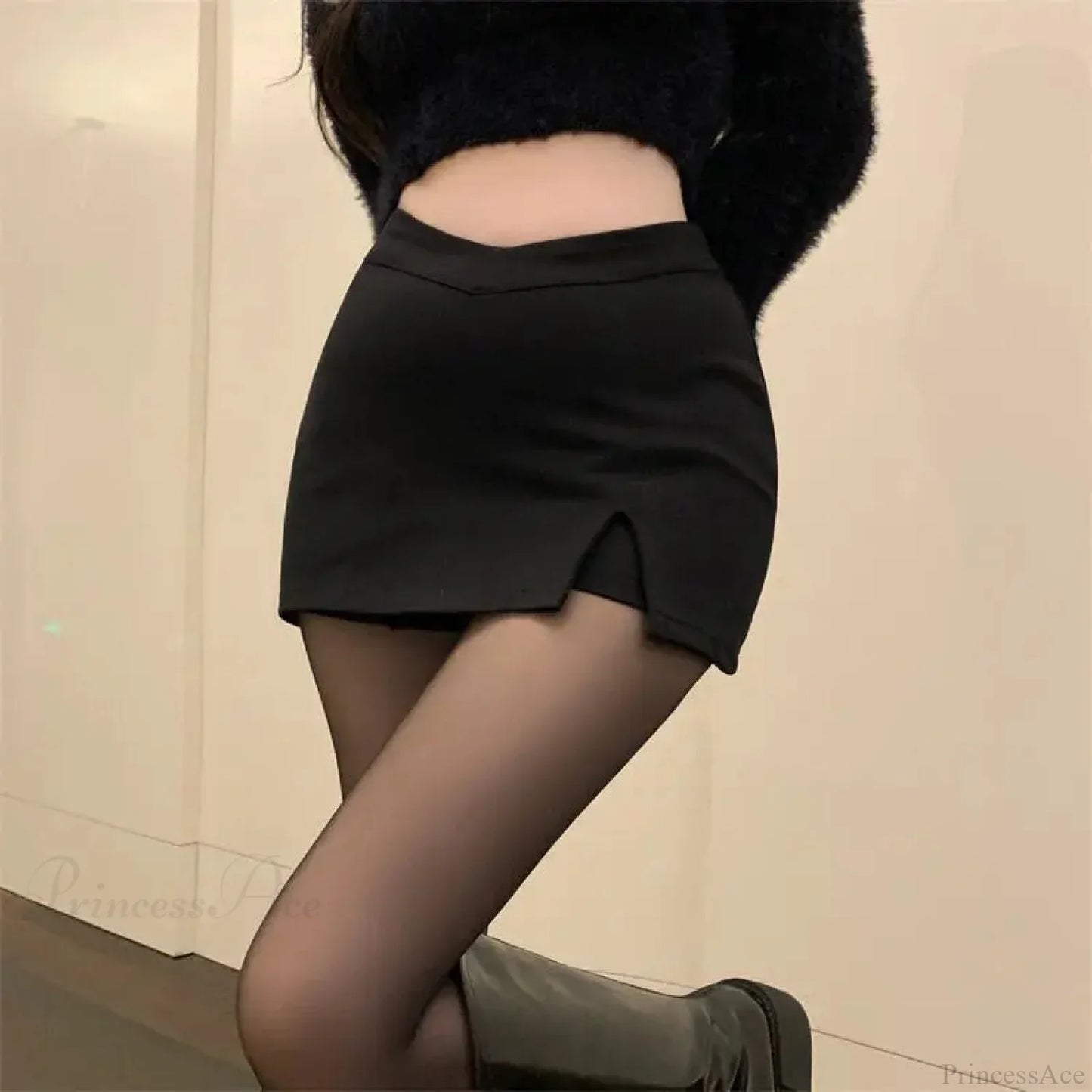 Leather Pleated Skirt