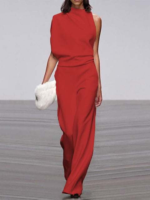Libby | Women's One Shoulder Wide Leg Jumpsuit