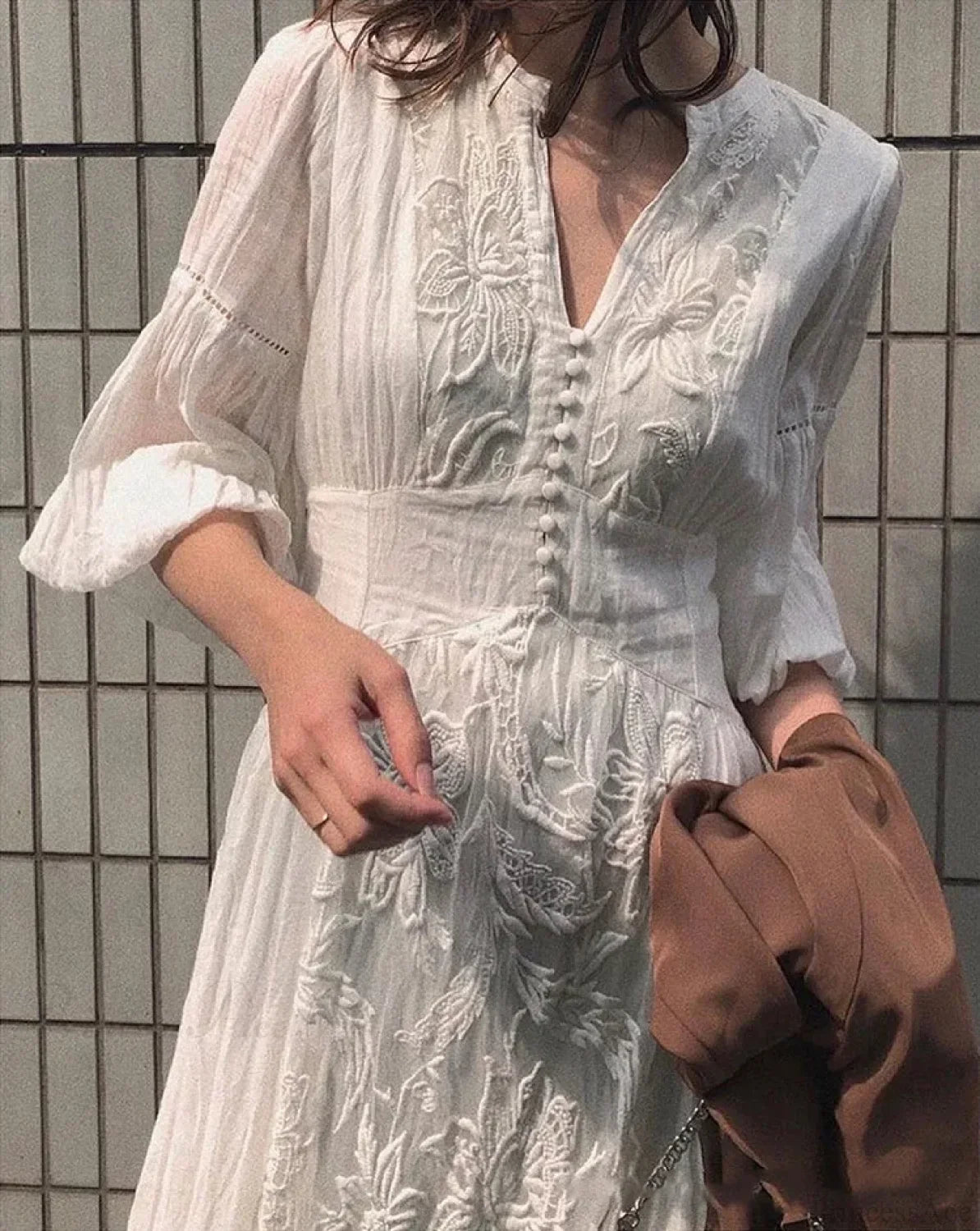 Long Sleeve Oversized Floral Ethnic Boho Dress