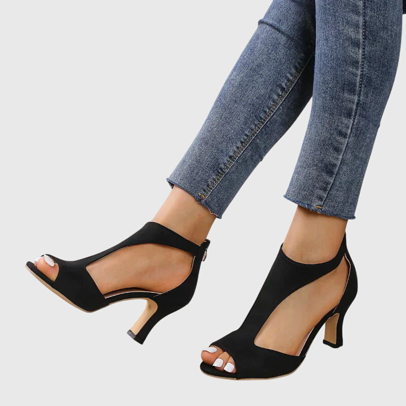 Sadie | Women's Peep Toe T-Strap Heels