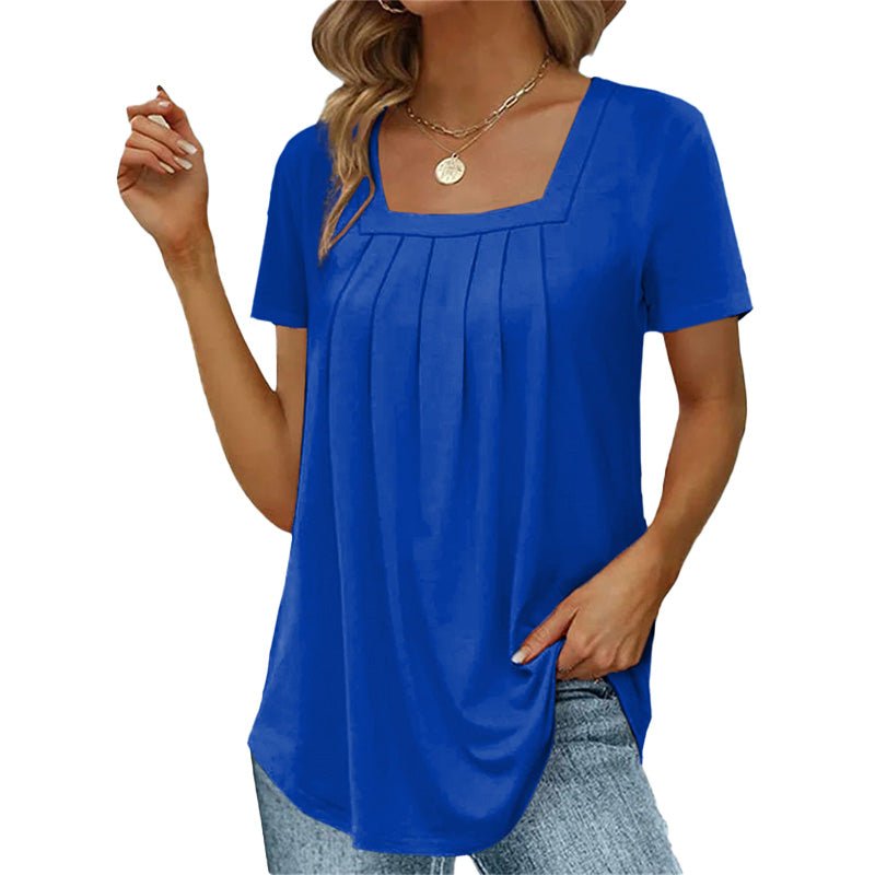 Michaela | Women's Square Neck Pleated Top