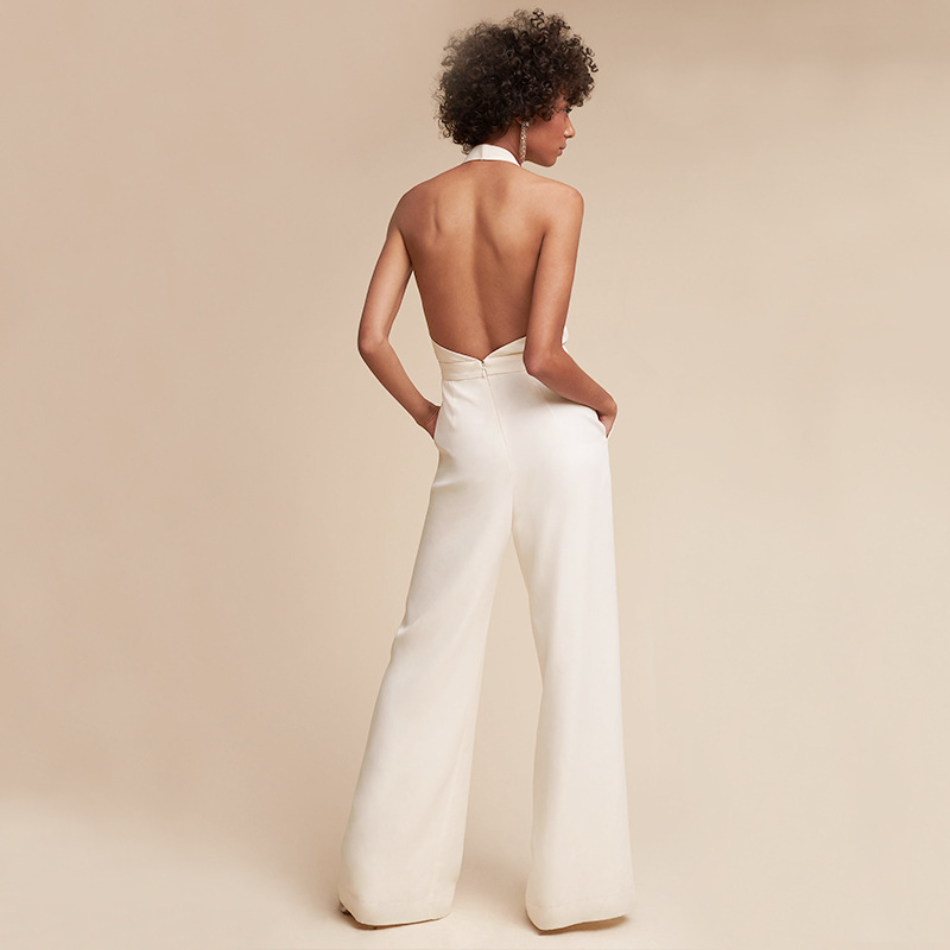 Rose | Women's Halter Neck Backless Jumpsuit