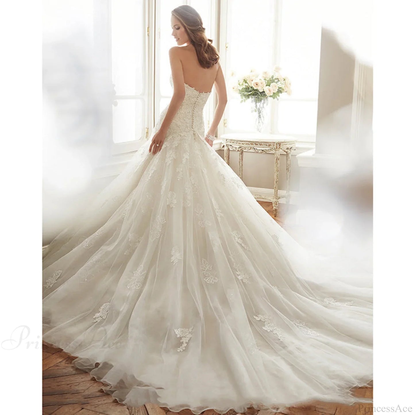Strapless Mermaid Lace Wedding Dress