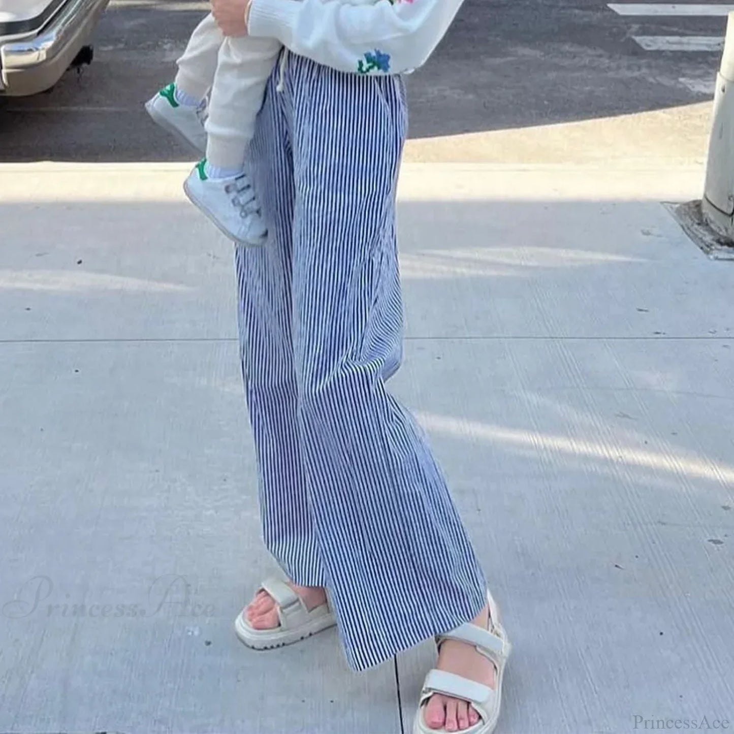 Striped Summer Loose Long Drawstring Pant