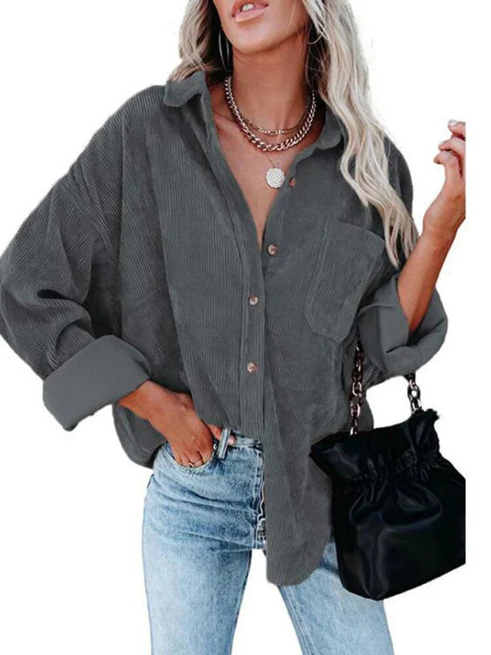 Bryget® | Rib Samtblouse