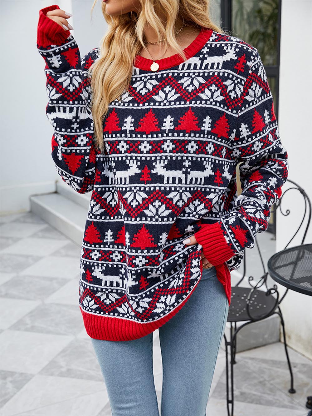 Gertrudis | Oversized Christmas Reindeer Sweater for Women