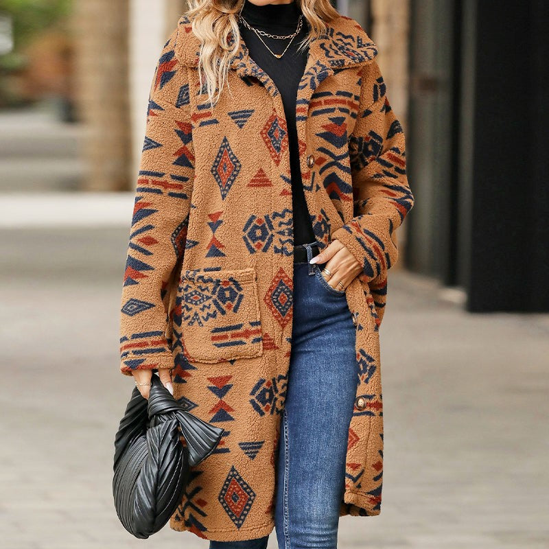 Azucena | Classic coat with lapel print