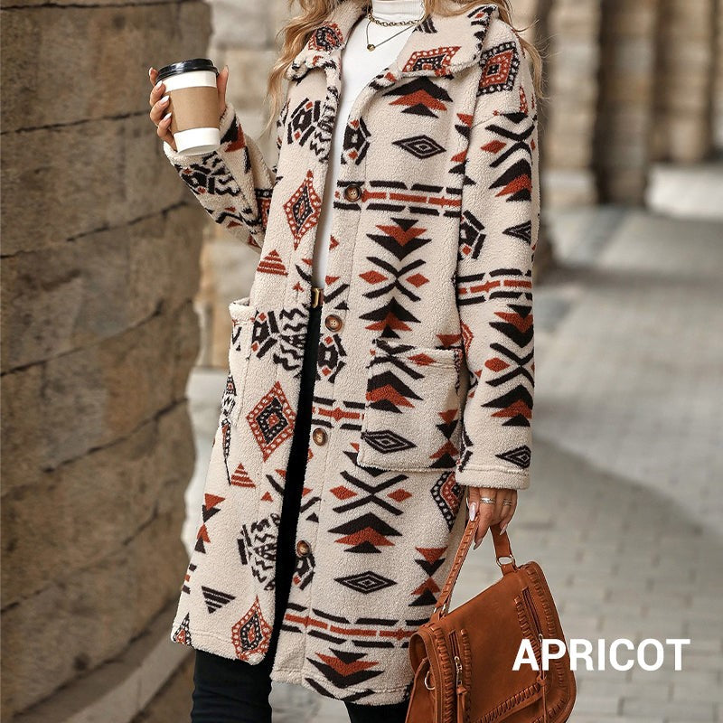 Azucena | Classic coat with lapel print