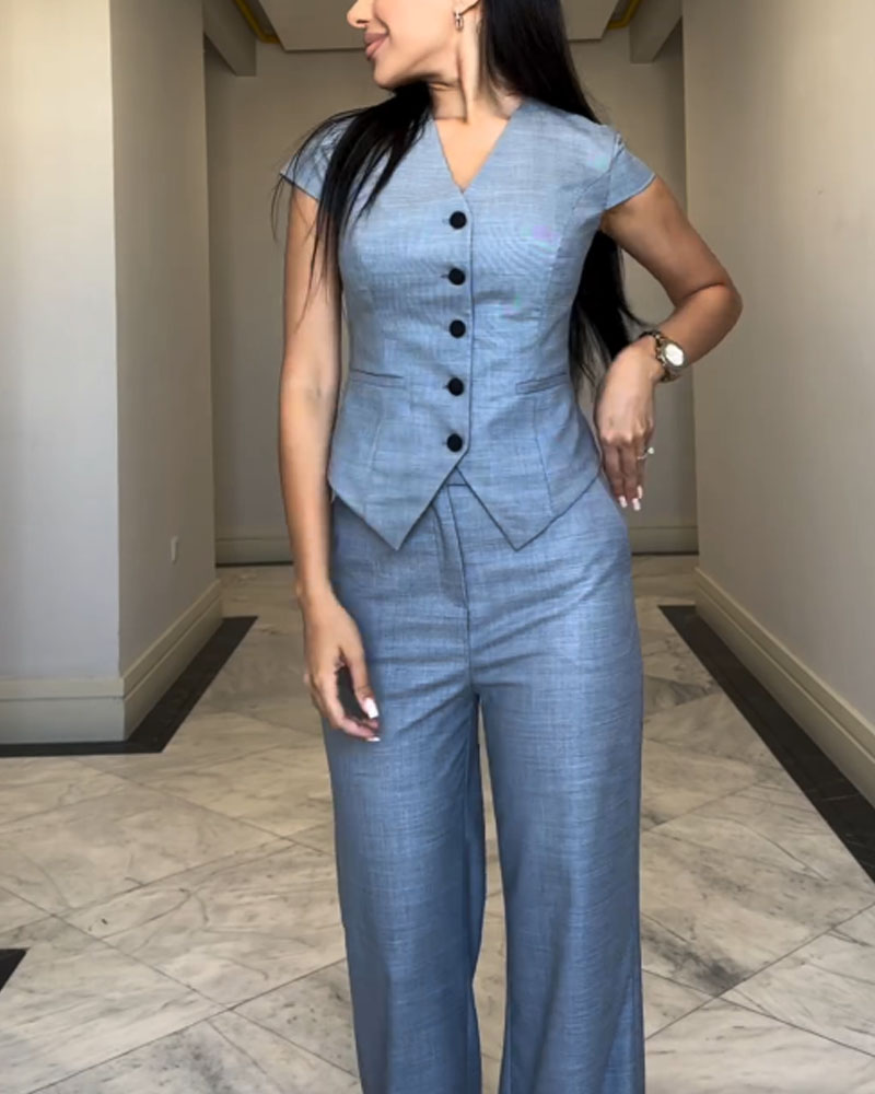 Jimena® | Linen Blouse And Pants Set