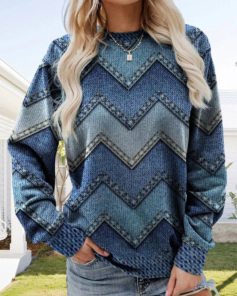 Lara | Women's denim sweater with long sleeves