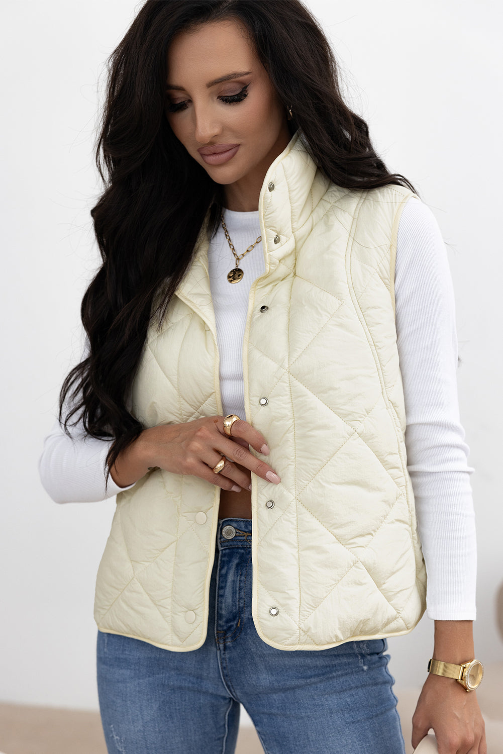 Maite | Vest with snap-down structure and pockets