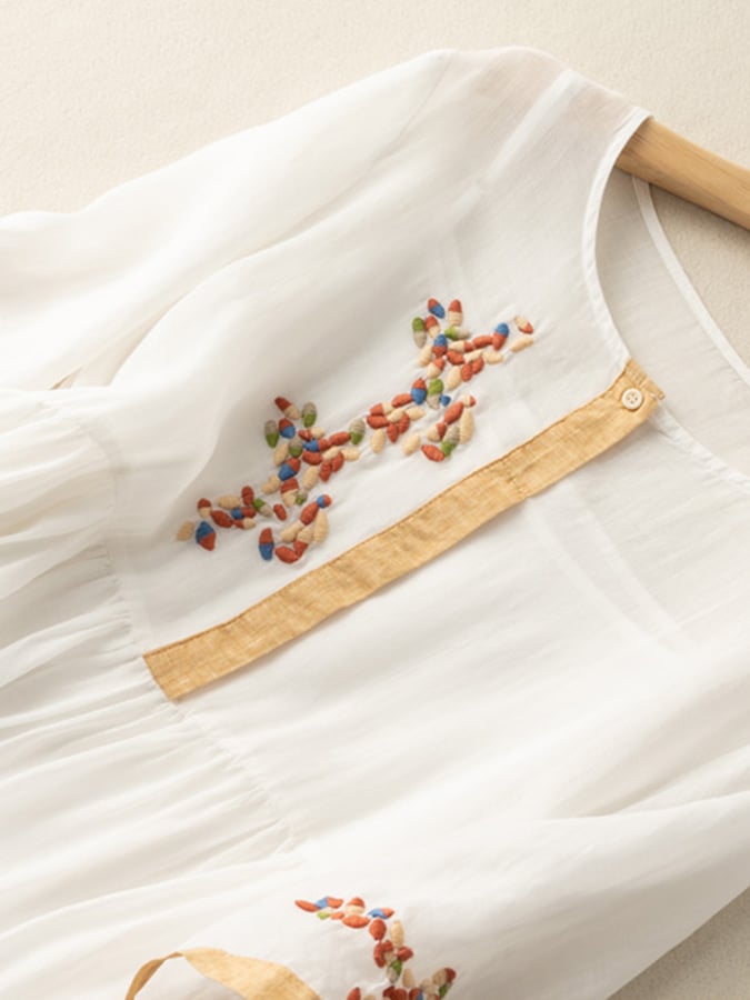 Isabella | Women’s Summer Embroidered Ethnic Midi Dress