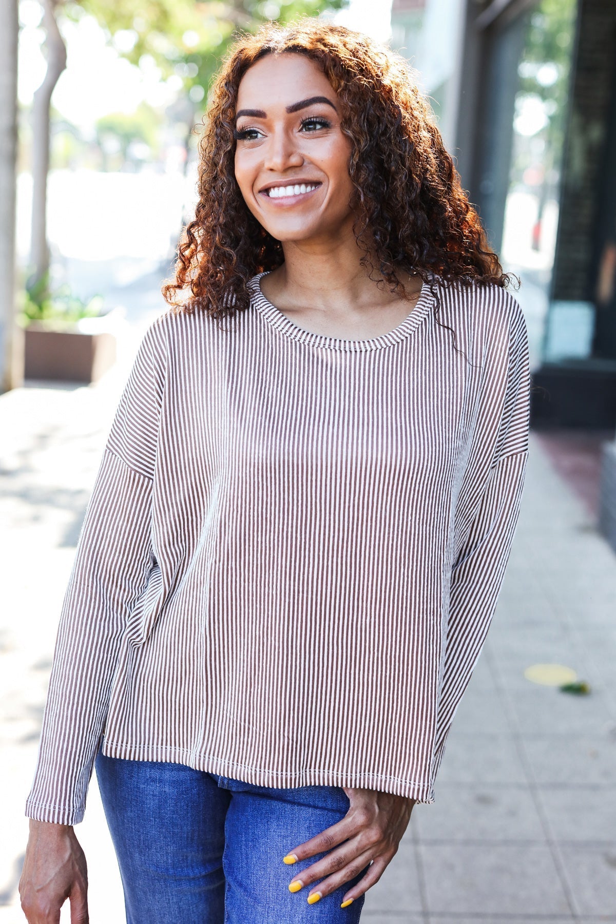 Magdalena | Hello beautiful Camel Rib Dolman Sweater Top