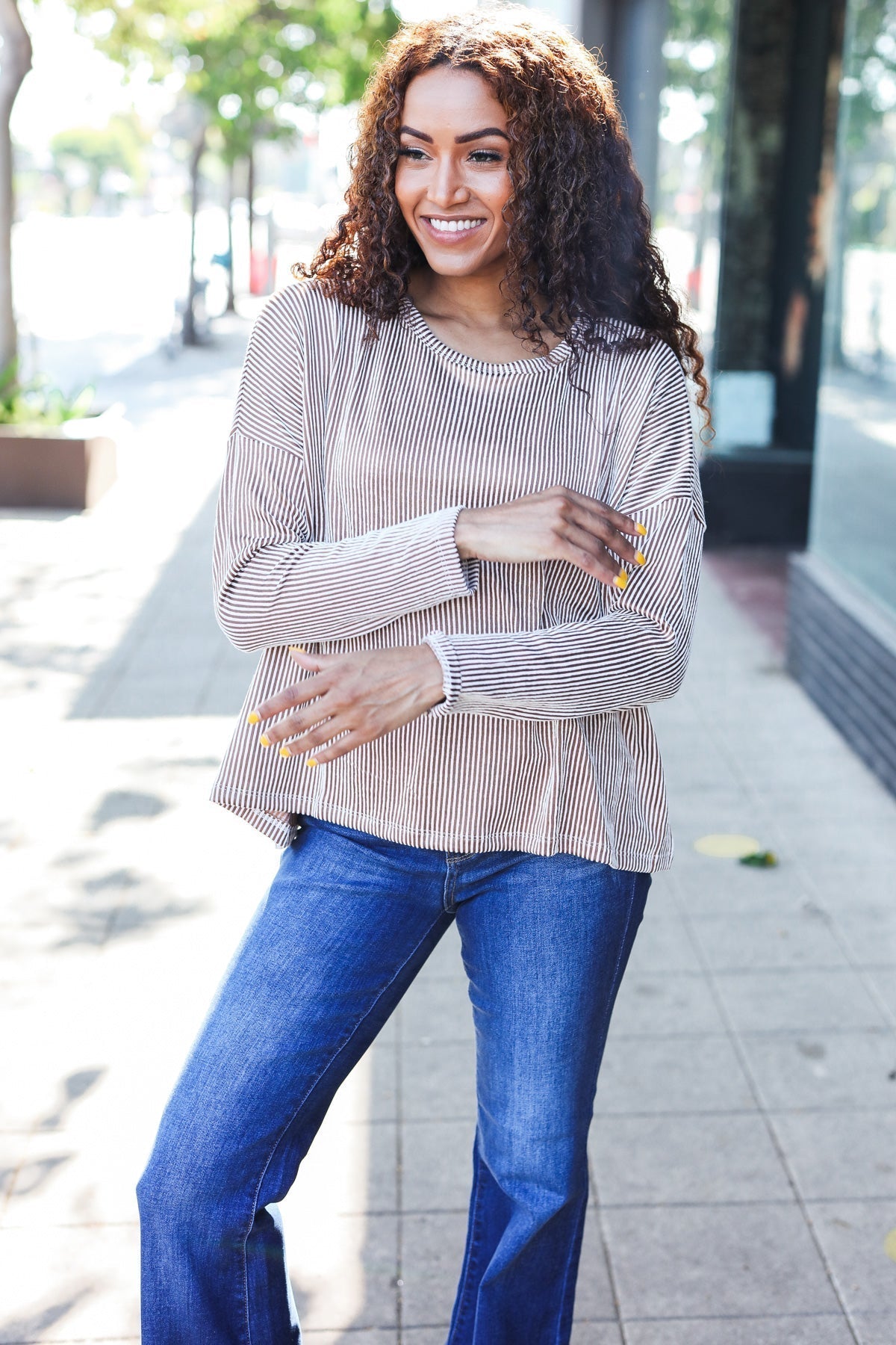 Magdalena | Hello beautiful Camel Rib Dolman Sweater Top