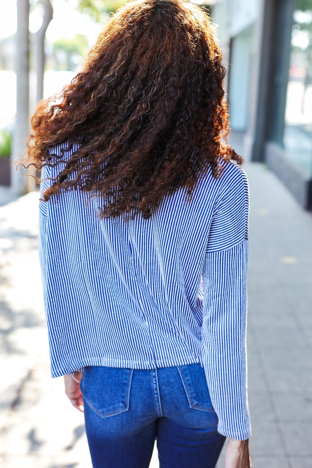 Bettina | Hello beautiful blue ribbed dolman sweater top