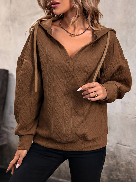 Louise | Long sleeve hoodie with drawstring and dropped shoulders
