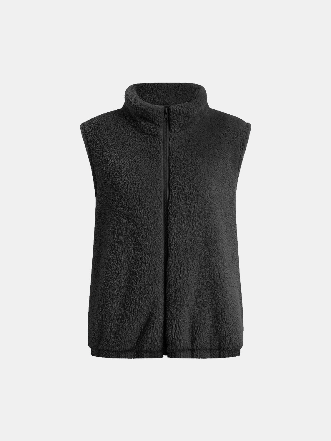 Leonor | Fluffy vest coat with zip closure and full size pockets