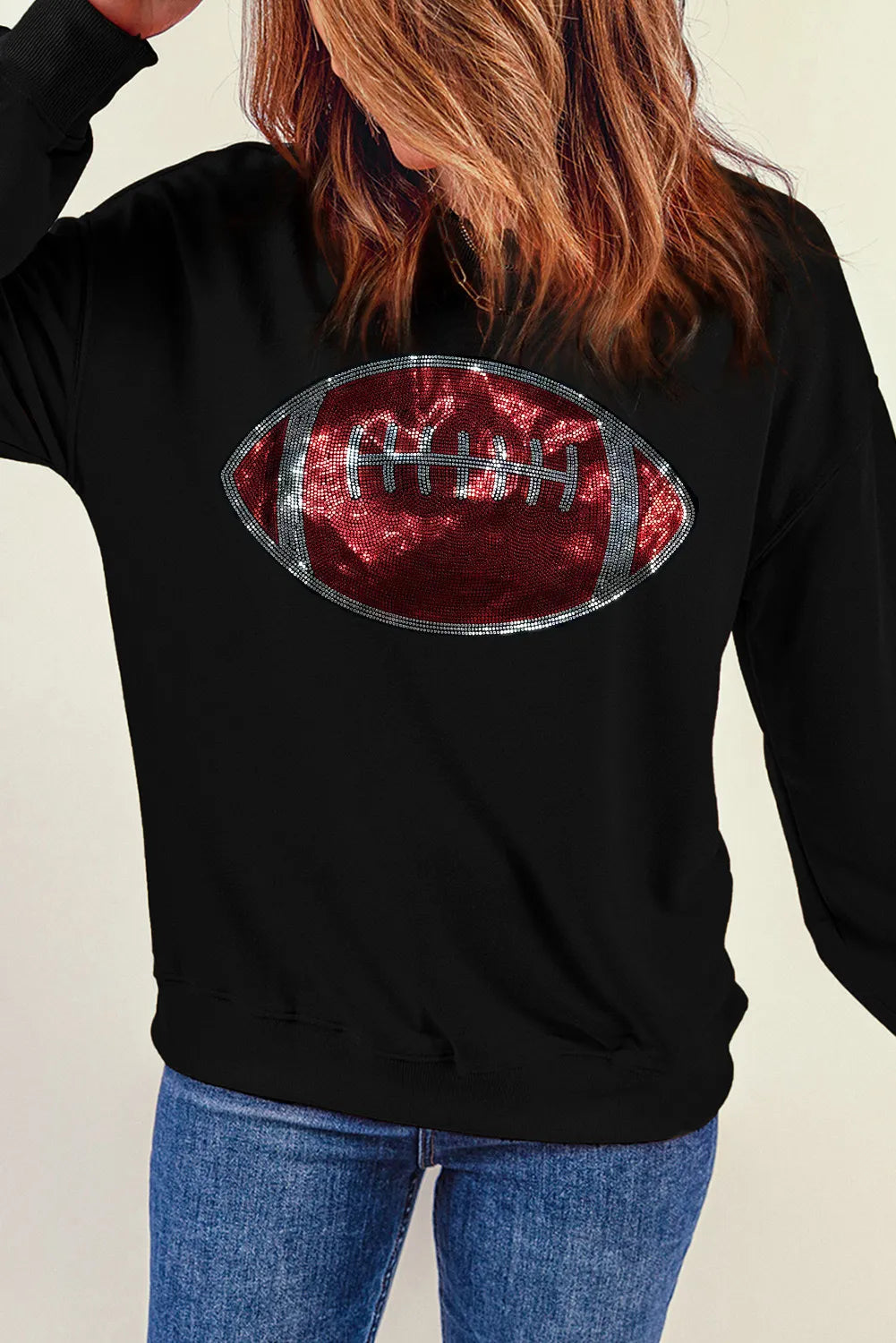 Helene | Sequin football long sleeve sweatshirt