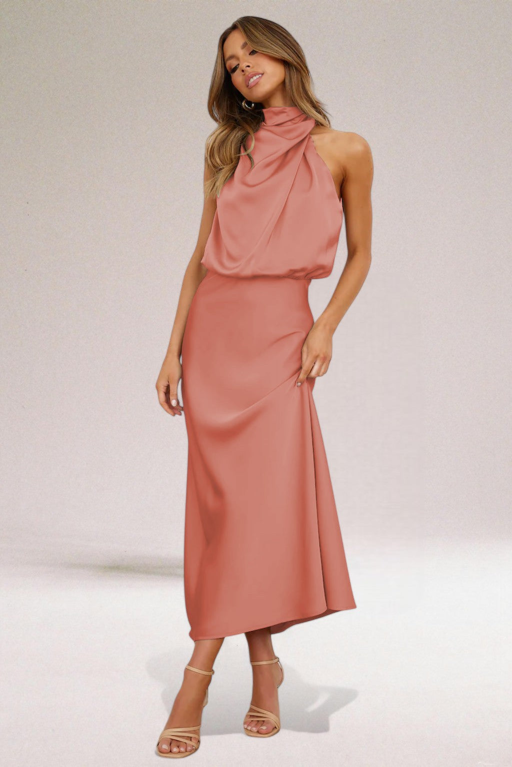 Flavia | Glamorous Dress with Halter Neckline