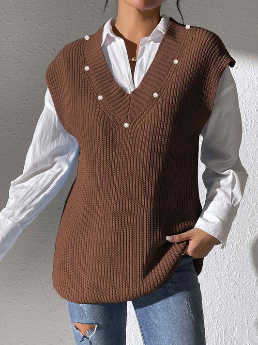 Beatriz | Beaded V-neck sweater vest