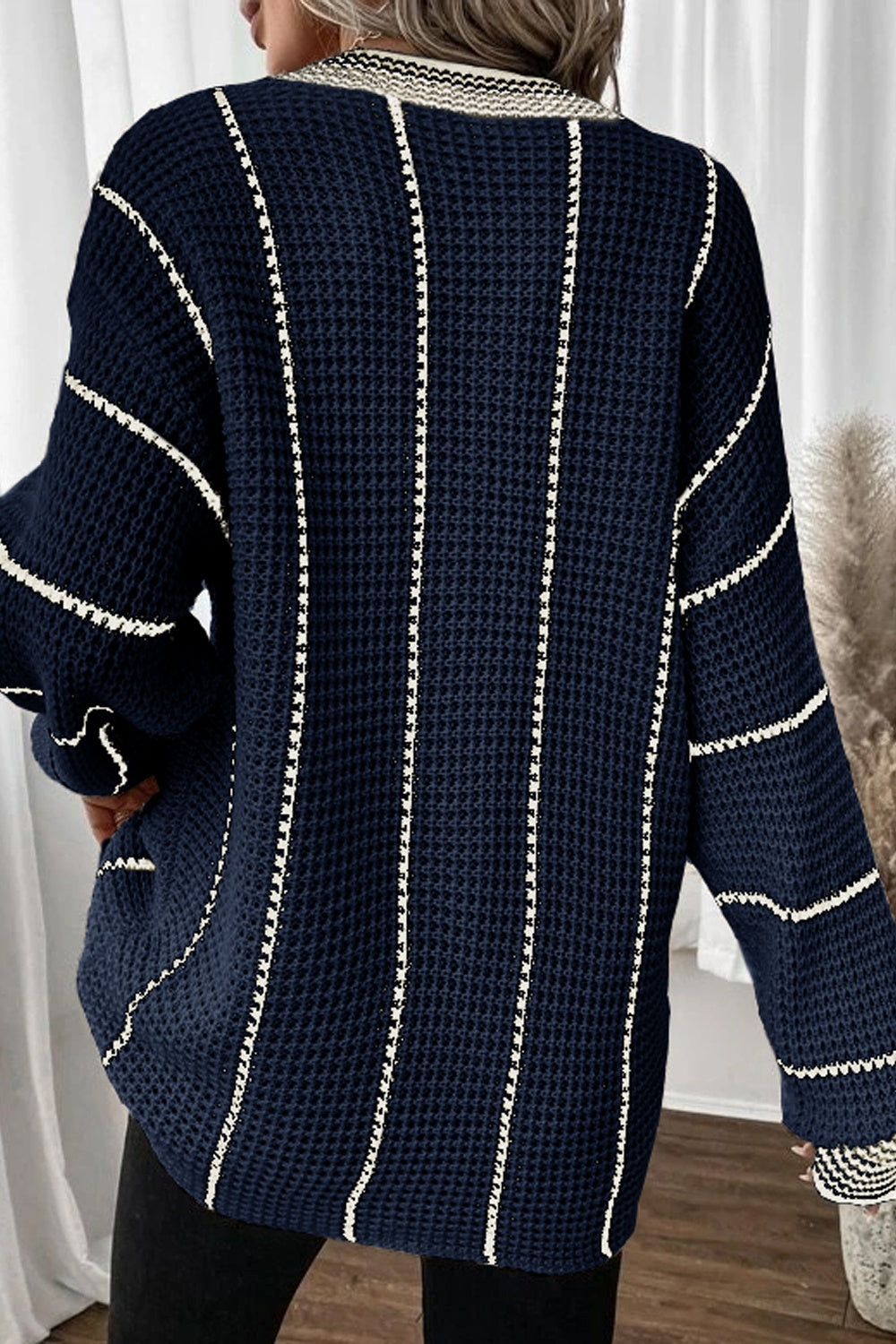 Lilian | Striped sweater with a V-neck and dropped shoulders
