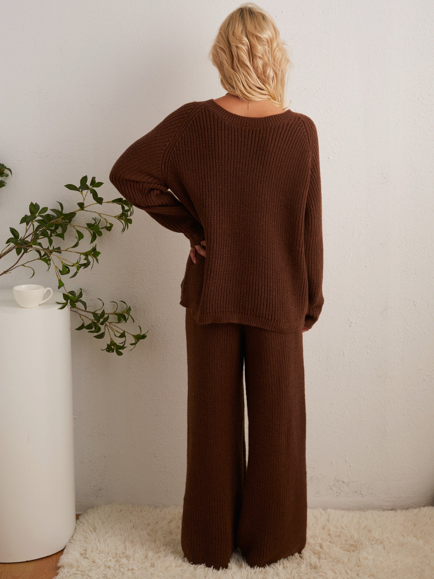 Octavia | Two-piece set made from wide ribbed knit