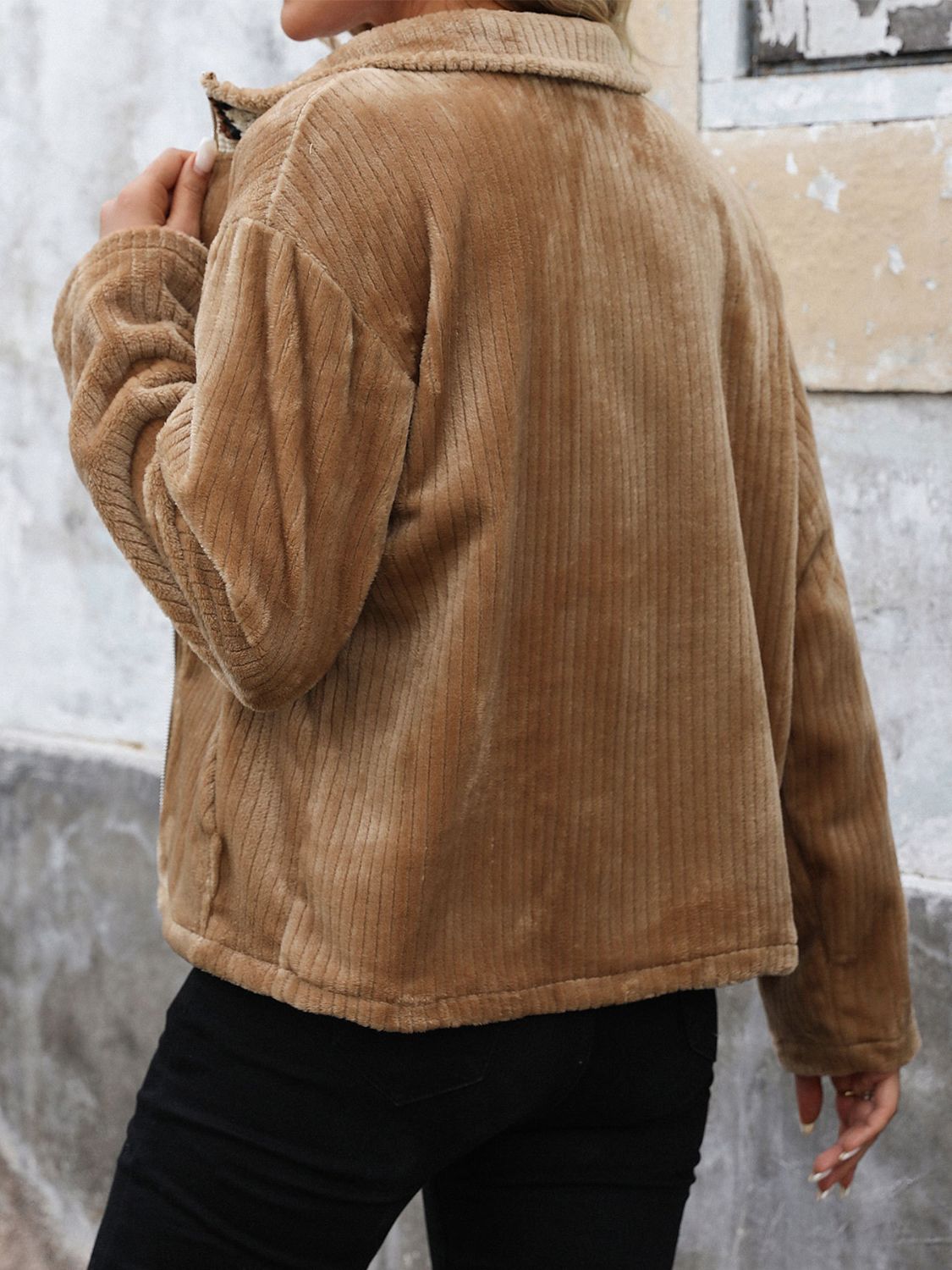 Claudette | Perfee long sleeve jacket with zip and collar collar