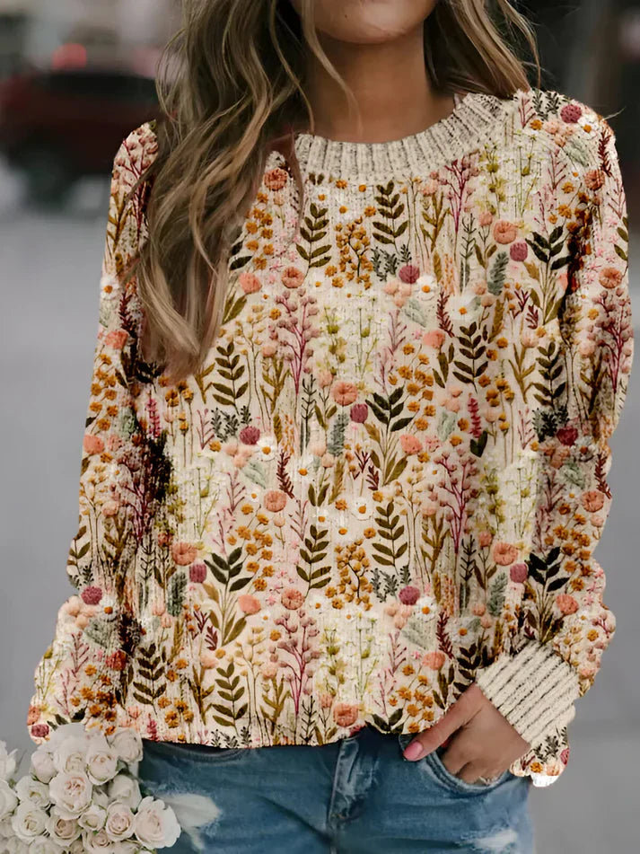 Elisa® | COMFORTABLE SWEATER WITH FLOWERS