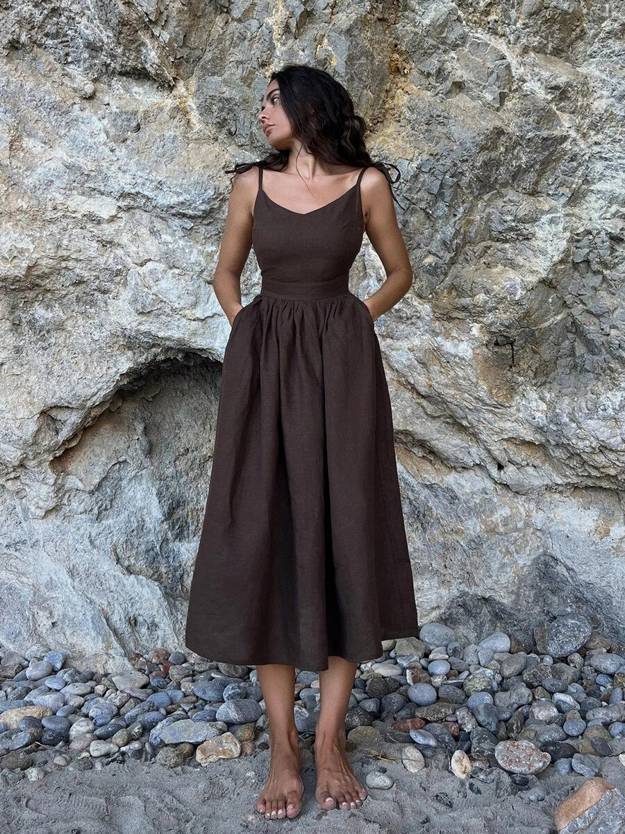 Maribel® | Long Linen Summer Dress