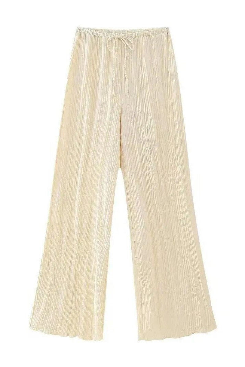 María José® | Sleeveless Halter Top With High Waist, Casual Wide Leg Pants Suit
