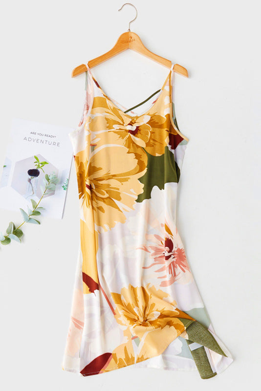 María Fernanda® | Printed Camisole Dress With Crossed Straps At The Back