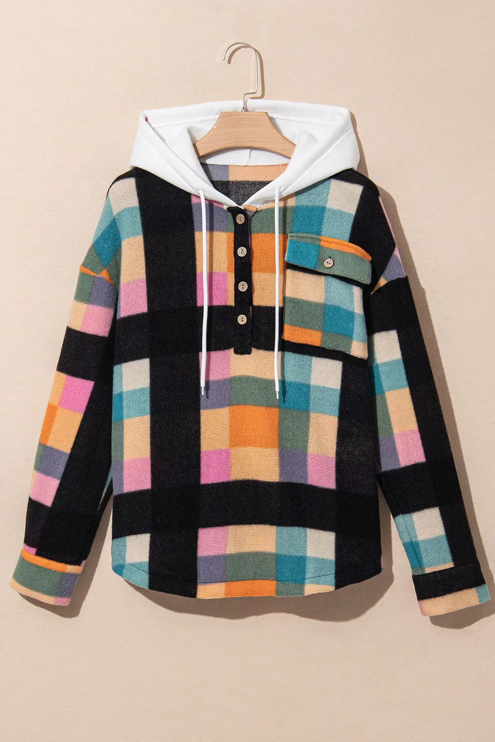 Celia | Long sleeve drawstring hoodie with color block design