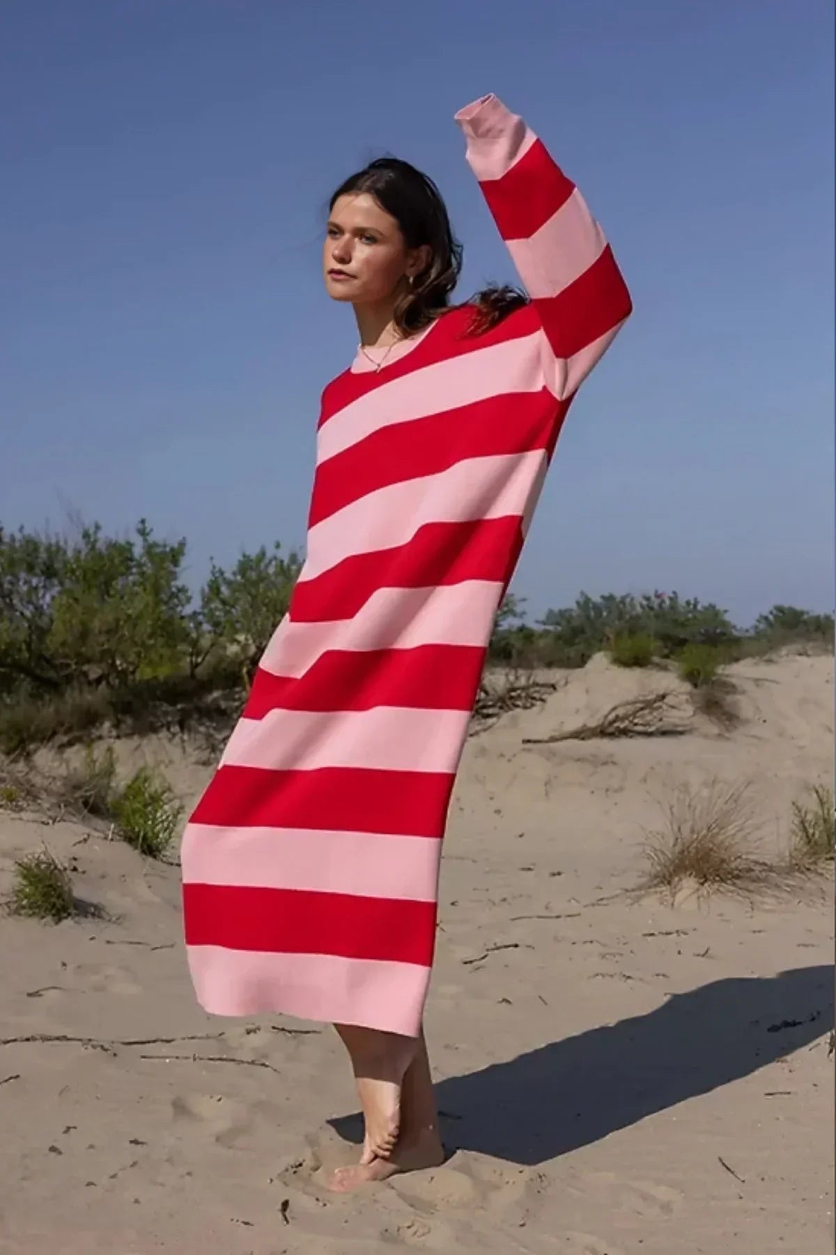 Julieta® | Casual Striped Midi Dress