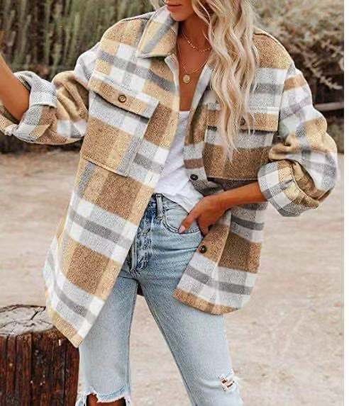 Analia® | Rustic checked women's overshirt