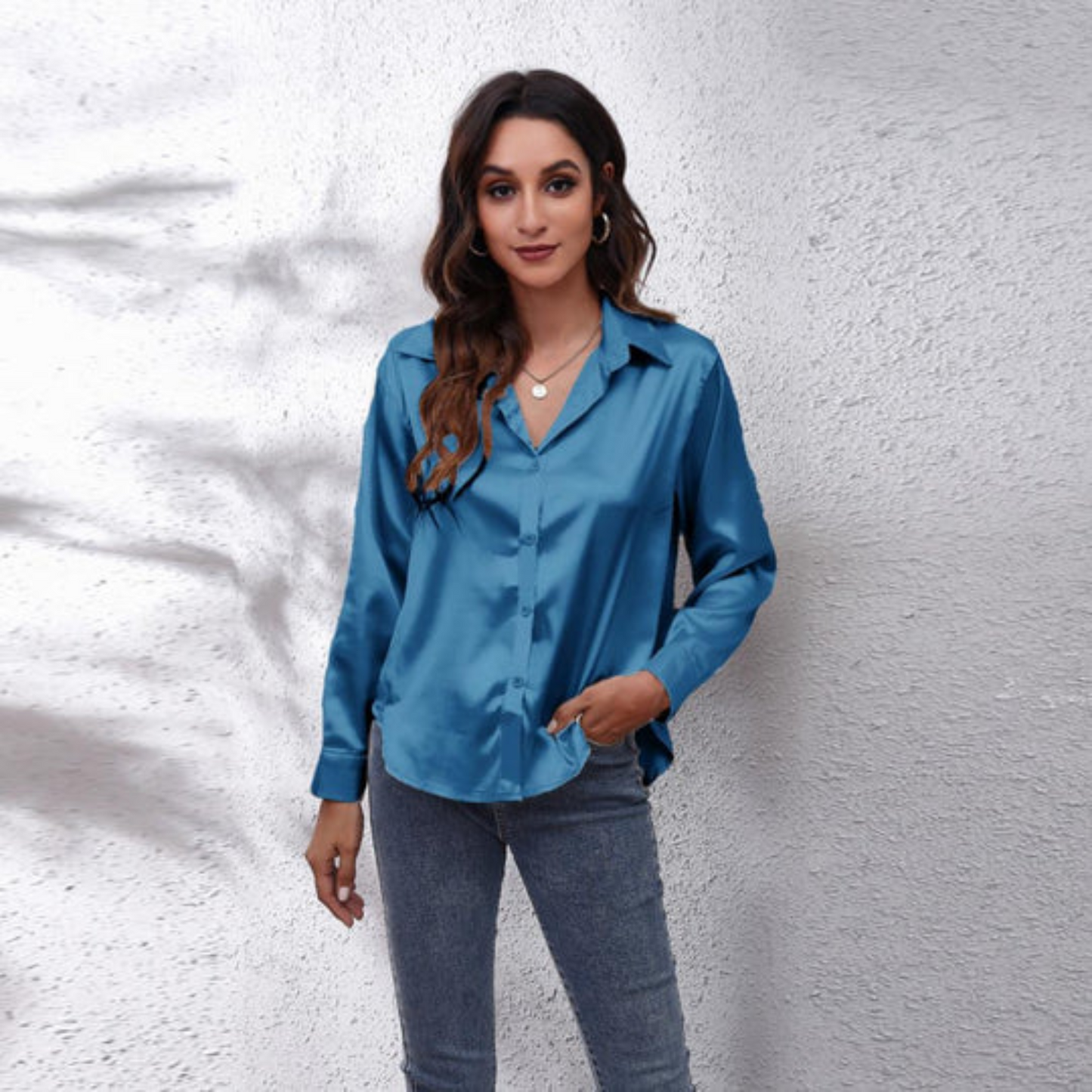 Carina | Satin summer blouse for women