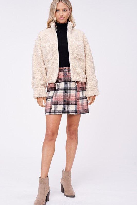 Gabrielle | SHERPA JACKET WITH FRONT POCKETS