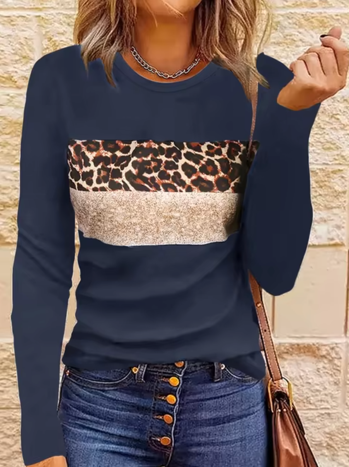 Guadalupe | Long sleeve leopard print t-shirt