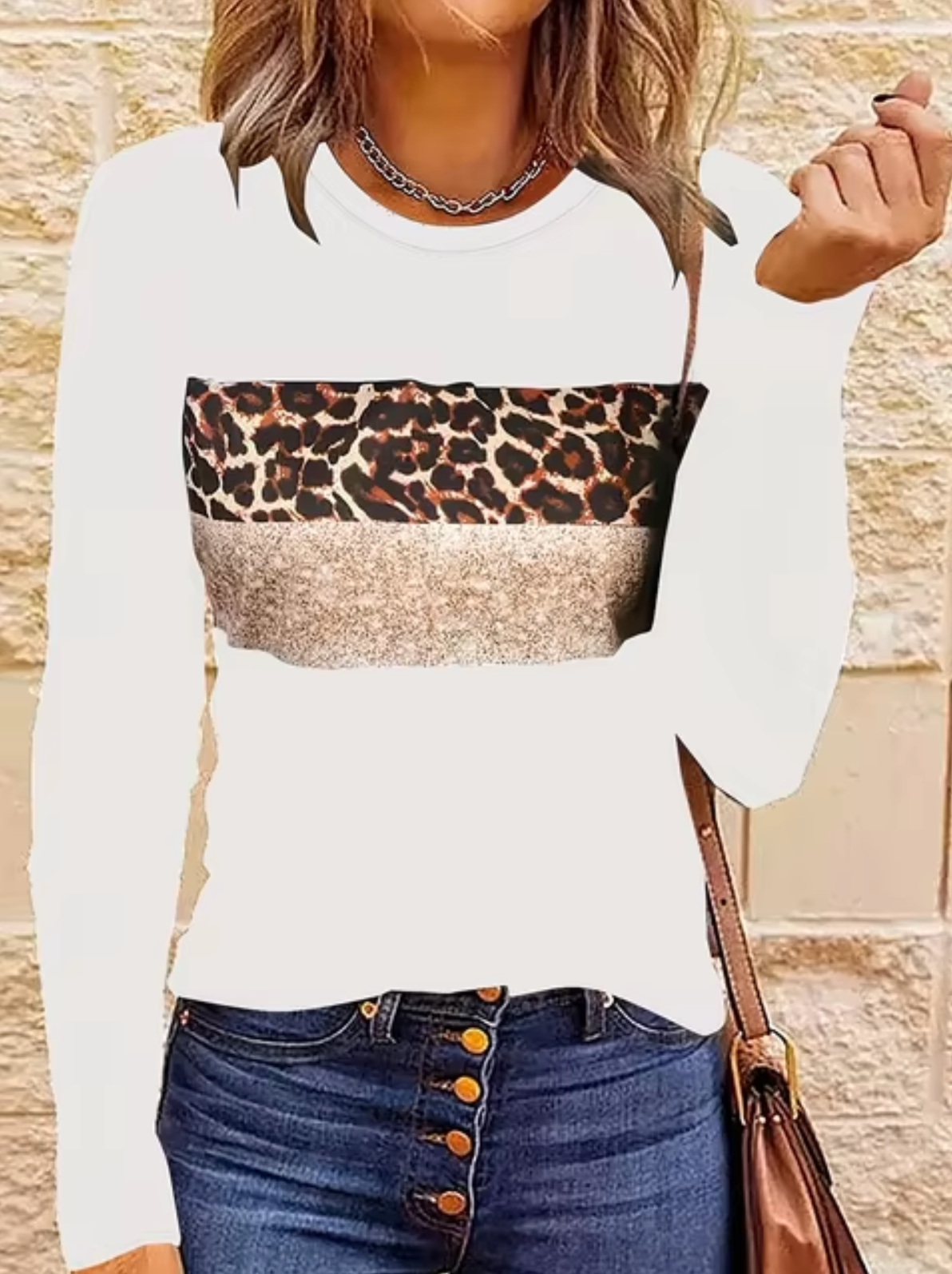 Guadalupe | Long sleeve leopard print t-shirt