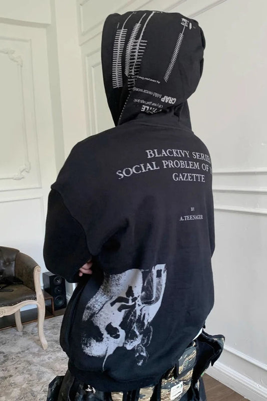 Gothic Punk Zipper Hoodie