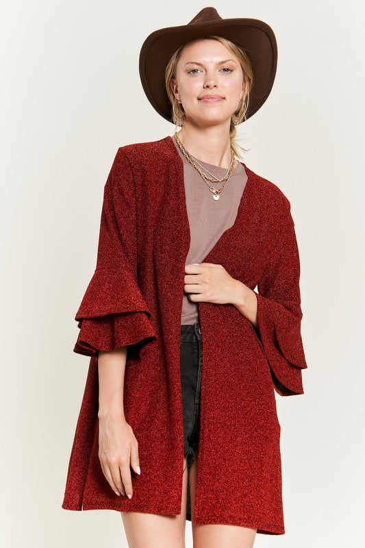 Matilde | Glittery kimono cardigan with bell sleeves